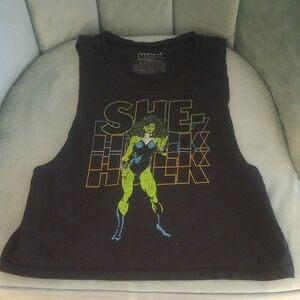 Marvel Black Cotton Tank Top